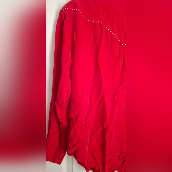 Longhorn by nivel western wear usa vintage red beaded top blouse shirt small - Picture 13 of 16